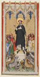 Der heilige Antonius Abt segnet die Tiere, die Armen und die Kranken